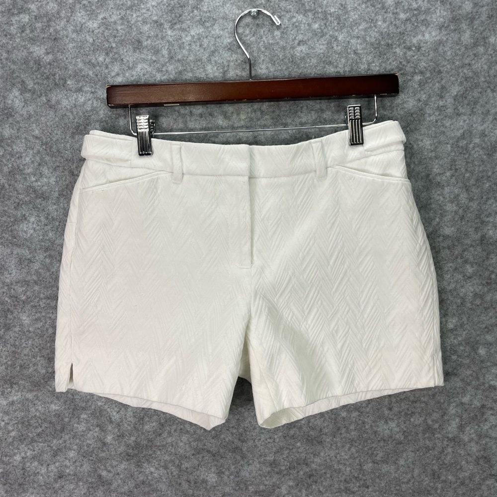 White House Black Market Shorts Womens 6P White The 5 Inch Short Textured